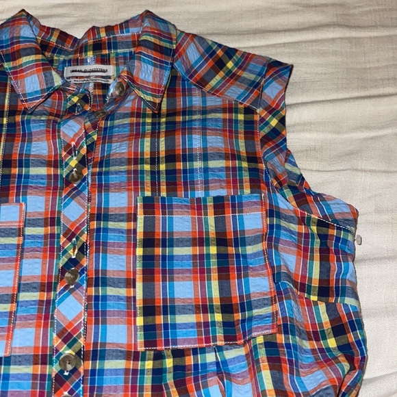 urban outfitters // zooey workwear multicolor romper nwot - Picture 12 of 13